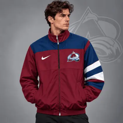 Colorado Avalanche | Premium NHL Retro Colorblock Full Zip Windbreaker Jacket NDN