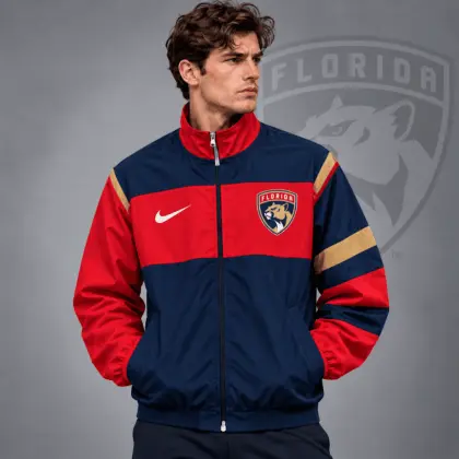 Florida Panthers | Premium NHL Retro Colorblock Full Zip Windbreaker Jacket NDN