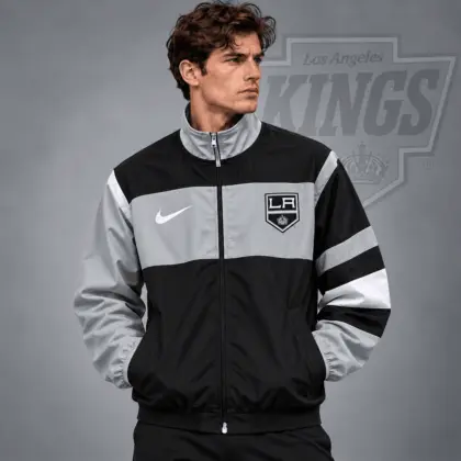 Los Angeles Kings | Premium NHL Retro Colorblock Full Zip Windbreaker Jacket NDN