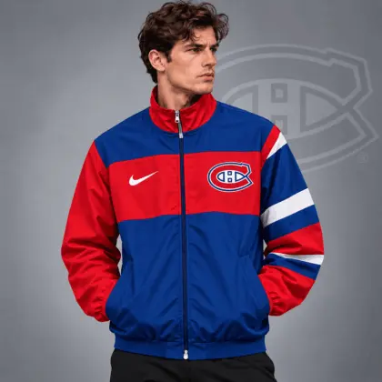 Montreal Canadiens | Premium NHL Retro Colorblock Full Zip Windbreaker Jacket NDN