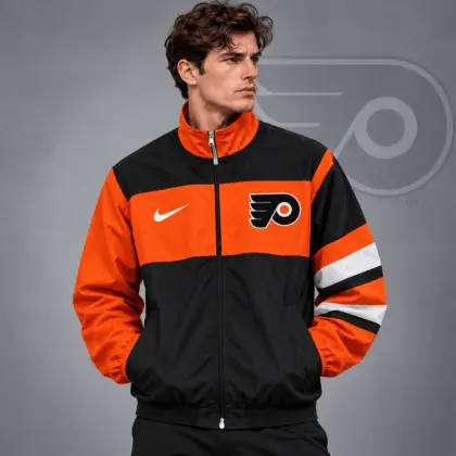 Philadelphia Flyers | Premium NHL Retro Colorblock Full Zip Windbreaker Jacket NDN