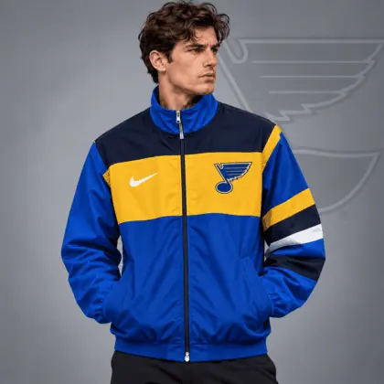 St. Louis Blues | Premium NHL Retro Colorblock Full Zip Windbreaker Jacket NDN