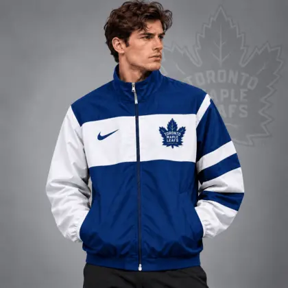 Toronto Maple Leafs | Premium NHL Retro Colorblock Full Zip Windbreaker Jacket NDN
