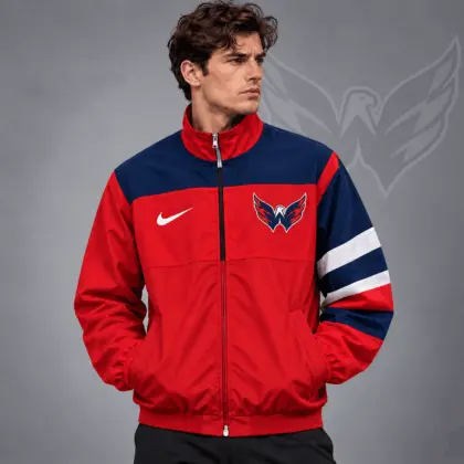Washington Capitals | Premium NHL Retro Colorblock Full Zip Windbreaker Jacket NDN