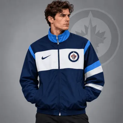 Winnipeg Jets | Premium NHL Retro Colorblock Full Zip Windbreaker Jacket NDN
