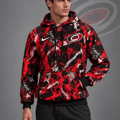 Carolina Hurricanes | Premium NHL Abstract Camo All Over Print Pullover Hoodie NDN