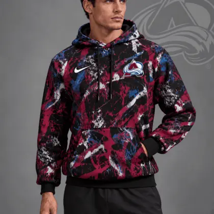 Colorado Avalanche | Premium NHL Abstract Camo All Over Print Pullover Hoodie NDN