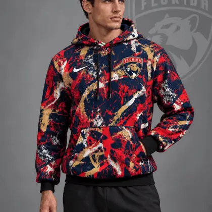 Florida Panthers | Premium NHL Abstract Camo All Over Print Pullover Hoodie NDN