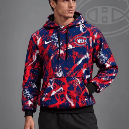 Montreal Canadiens | Premium NHL Abstract Camo All Over Print Pullover Hoodie NDN
