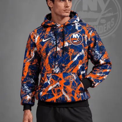 New York Islanders | Premium NHL Abstract Camo All Over Print Pullover Hoodie NDN