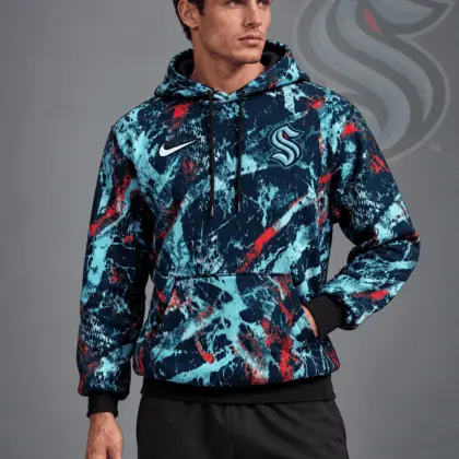 Seattle Kraken | Premium NHL Abstract Camo All Over Print Pullover Hoodie NDN