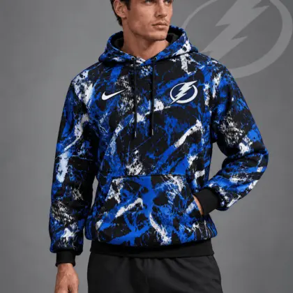 Tampa Bay Lightning | Premium NHL Abstract Camo All Over Print Pullover Hoodie NDN