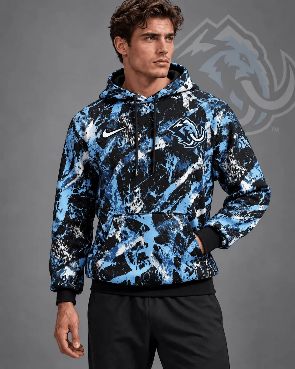 Utah Mammoth | Premium NHL Abstract Camo All Over Print Pullover Hoodie NDN