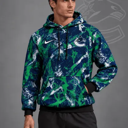 Vancouver Canucks | Premium NHL Abstract Camo All Over Print Pullover Hoodie NDN
