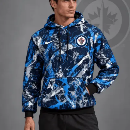 Winnipeg Jets | Premium NHL Abstract Camo All Over Print Pullover Hoodie NDN