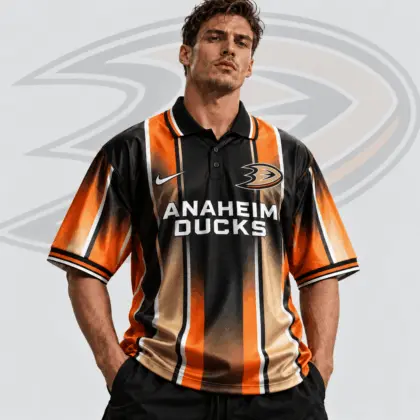 Anaheim Ducks | Premium NHL Heritage Stripe Performance Polo Shirt NDN