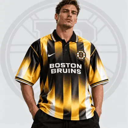 Boston Bruins | Premium NHL Heritage Stripe Performance Polo Shirt NDN