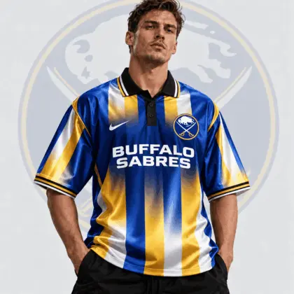 Buffalo Sabres | Premium NHL Heritage Stripe Performance Polo Shirt NDN