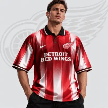 Detroit Red Wings | Premium NHL Heritage Stripe Performance Polo Shirt NDN
