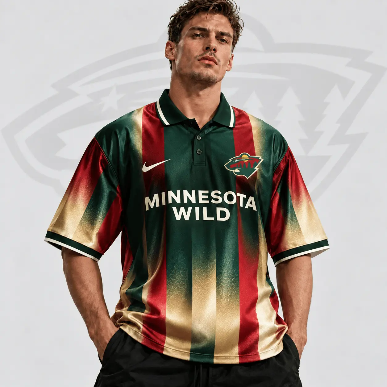 Minnesota Wild | Premium NHL Heritage Stripe Performance Polo Shirt NDN