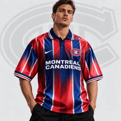 Montreal Canadiens | Premium NHL Heritage Stripe Performance Polo Shirt NDN