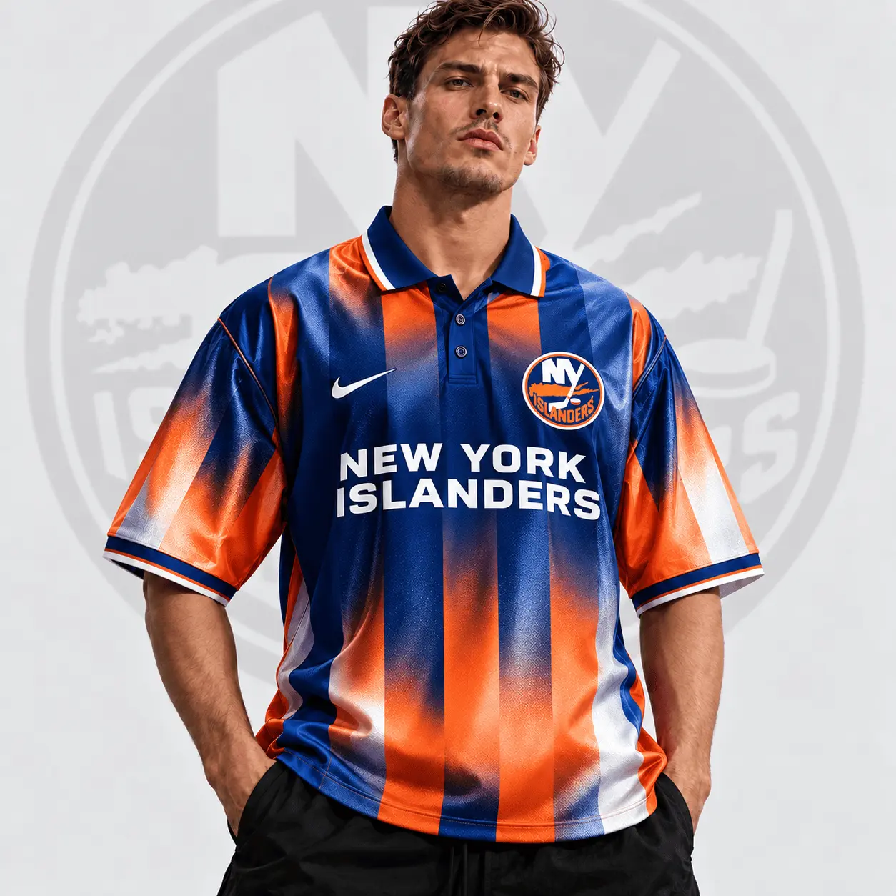 New York Islanders | Premium NHL Heritage Stripe Performance Polo Shirt NDN