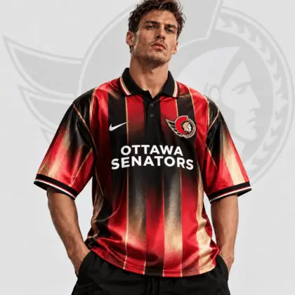 Ottawa Senators | Premium NHL Heritage Stripe Performance Polo Shirt NDN