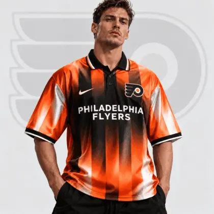 Philadelphia Flyers | Premium NHL Heritage Stripe Performance Polo Shirt NDN