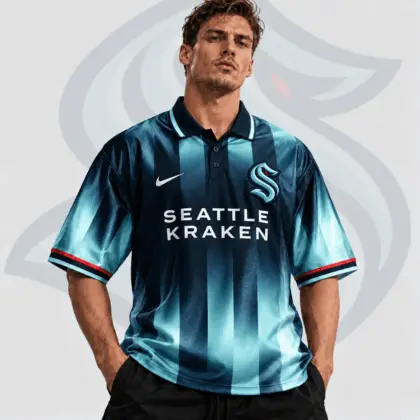 Seattle Kraken | Premium NHL Heritage Stripe Performance Polo Shirt NDN