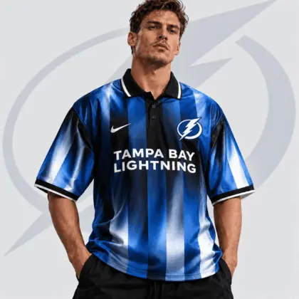 Tampa Bay Lightning | Premium NHL Heritage Stripe Performance Polo Shirt NDN