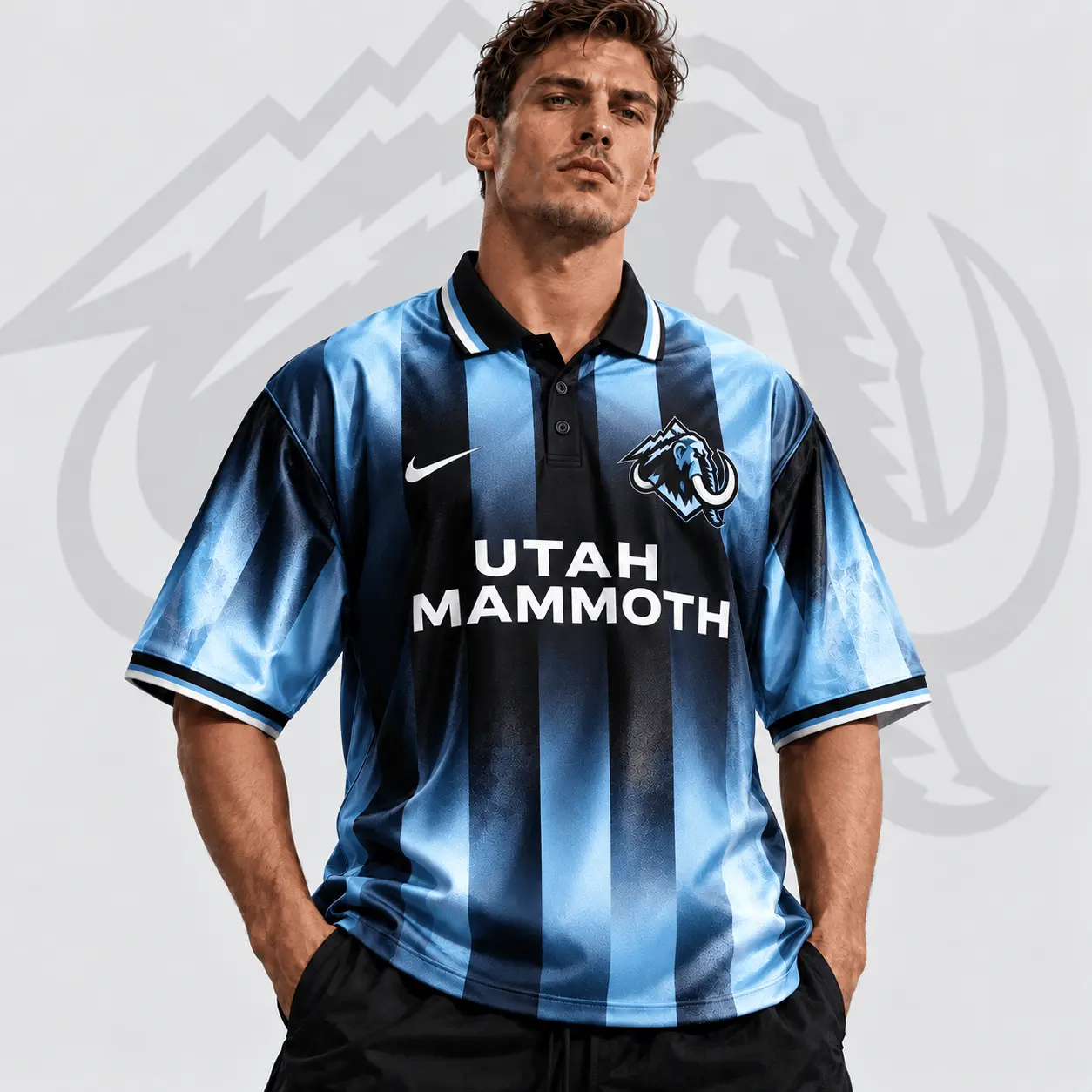 Utah Mammoth | Premium NHL Heritage Stripe Performance Polo Shirt NDN