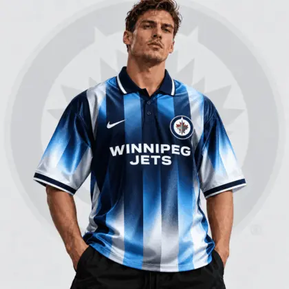 Winnipeg Jets | Premium NHL Heritage Stripe Performance Polo Shirt NDN