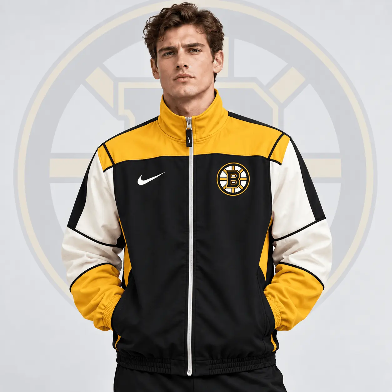 Boston Bruins | Premium NHL Classic Colorblock Full Zip Track Jacket NDN