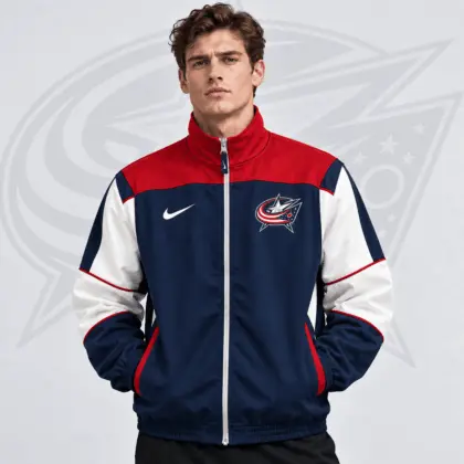 Columbus Blue Jackets | Premium NHL Classic Colorblock Full Zip Track Jacket NDN