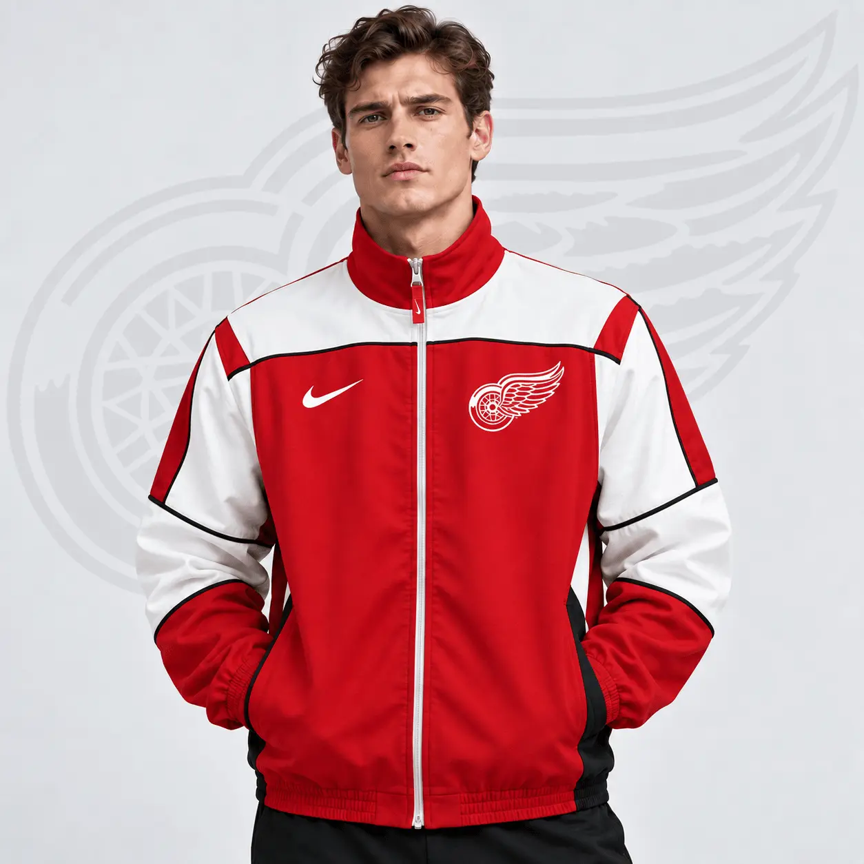Detroit Red Wings | Premium NHL Classic Colorblock Full Zip Track Jacket NDN