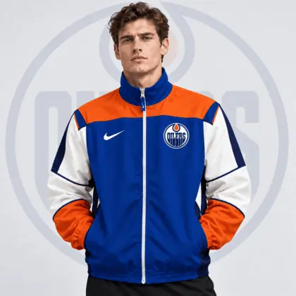 Edmonton Oilers | Premium NHL Classic Colorblock Full Zip Track Jacket NDN