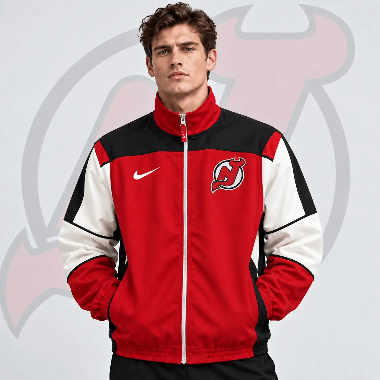 New Jersey Devils | Premium NHL Classic Colorblock Full Zip Track Jacket NDN