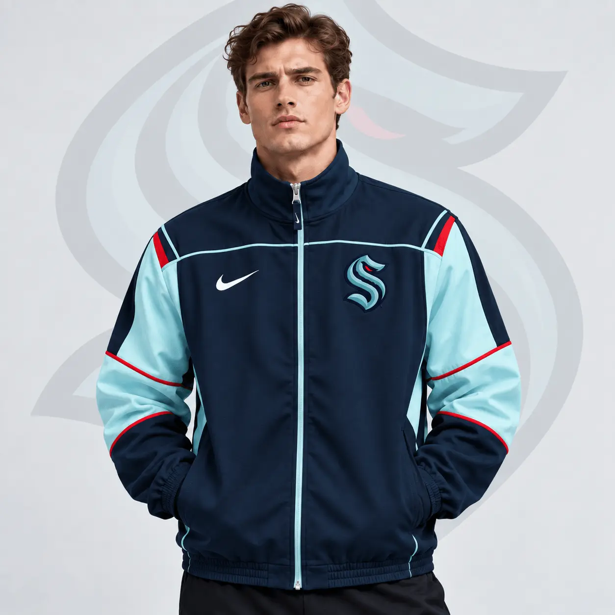 Seattle Kraken | Premium NHL Classic Colorblock Full Zip Track Jacket NDN