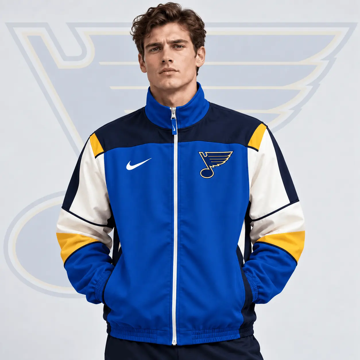 St. Louis Blues | Premium NHL Classic Colorblock Full Zip Track Jacket NDN