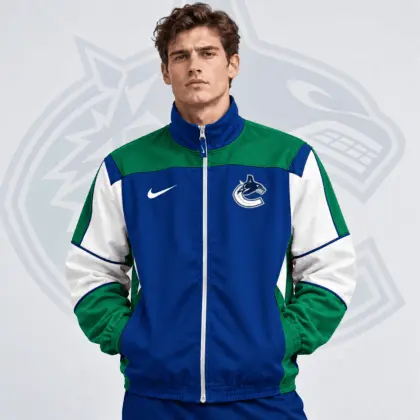 Vancouver Canucks | Premium NHL Classic Colorblock Full Zip Track Jacket NDN