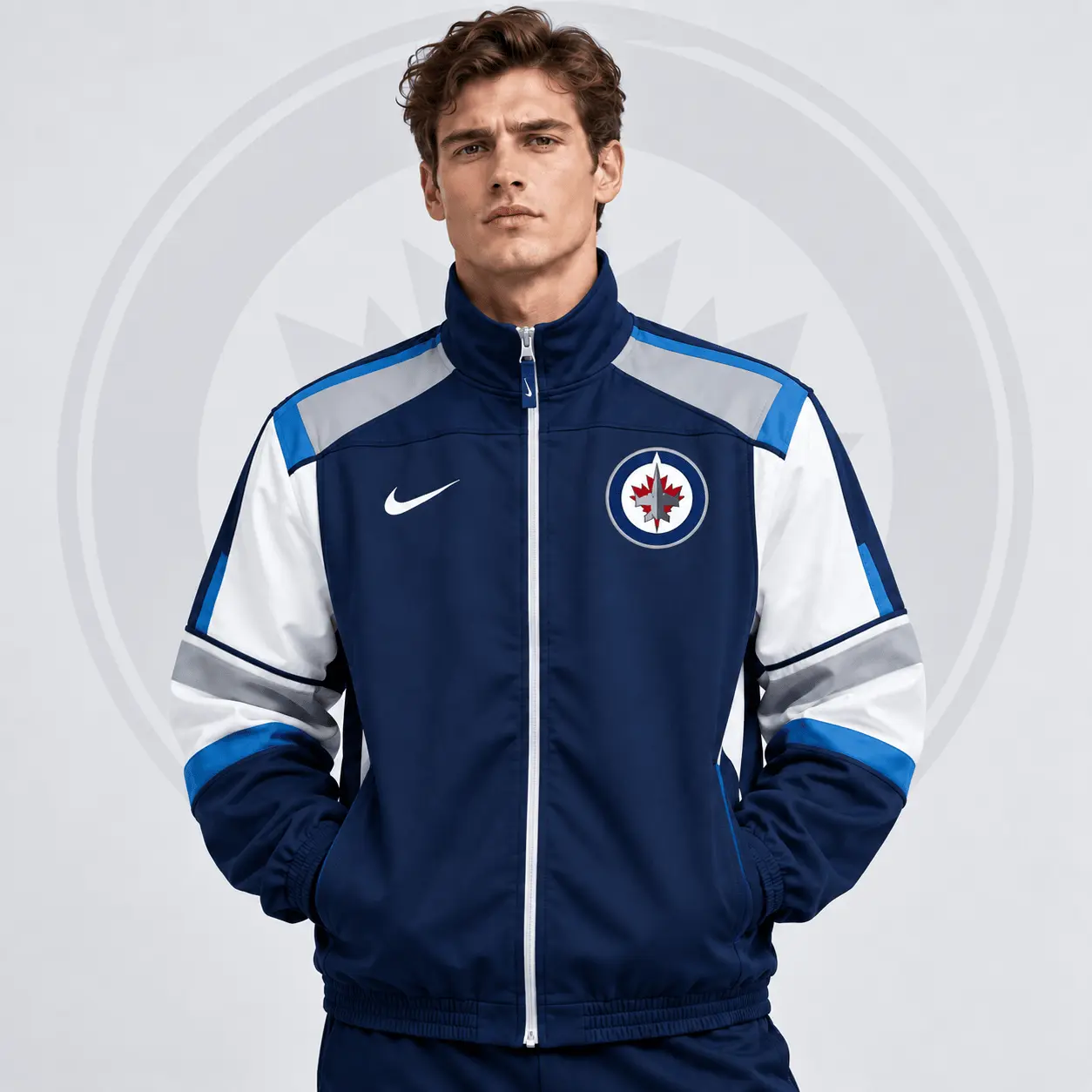 Winnipeg Jets | Premium NHL Classic Colorblock Full Zip Track Jacket NDN