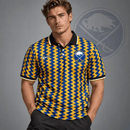 Buffalo Sabres | Premium NHL Dynamic Chevron All Over Print Polo Shirt NDN
