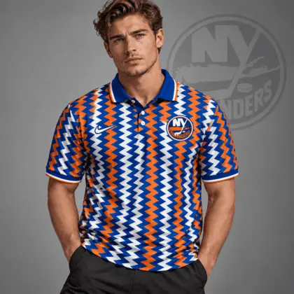 New York Islanders | Premium NHL Dynamic Chevron All Over Print Polo Shirt NDN