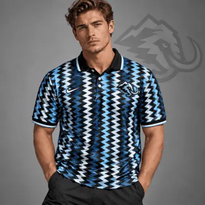 Utah Mammoth | Premium NHL Dynamic Chevron All Over Print Polo Shirt NDN