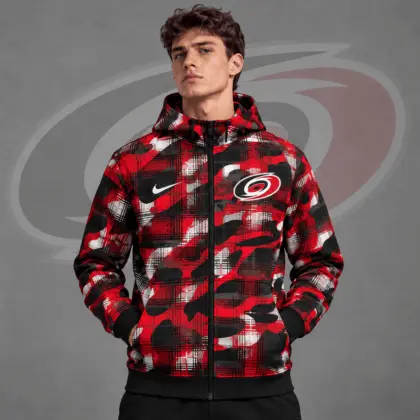 Carolina Hurricanes | Premium NHL Urban Plaid Camo Full Zip Hoodie Jacket NDN