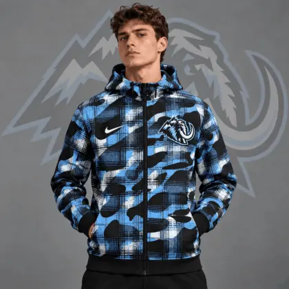 Utah Mammoth | Premium NHL Urban Plaid Camo Full Zip Hoodie Jacket NDN