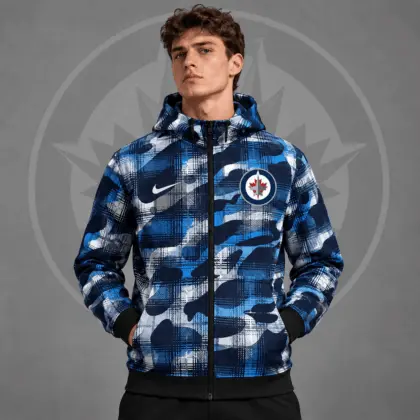 Winnipeg Jets | Premium NHL Urban Plaid Camo Full Zip Hoodie Jacket NDN