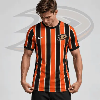 Anaheim Ducks | Premium NHL Vintage Vertical Stripe Performance T-Shirt NDN