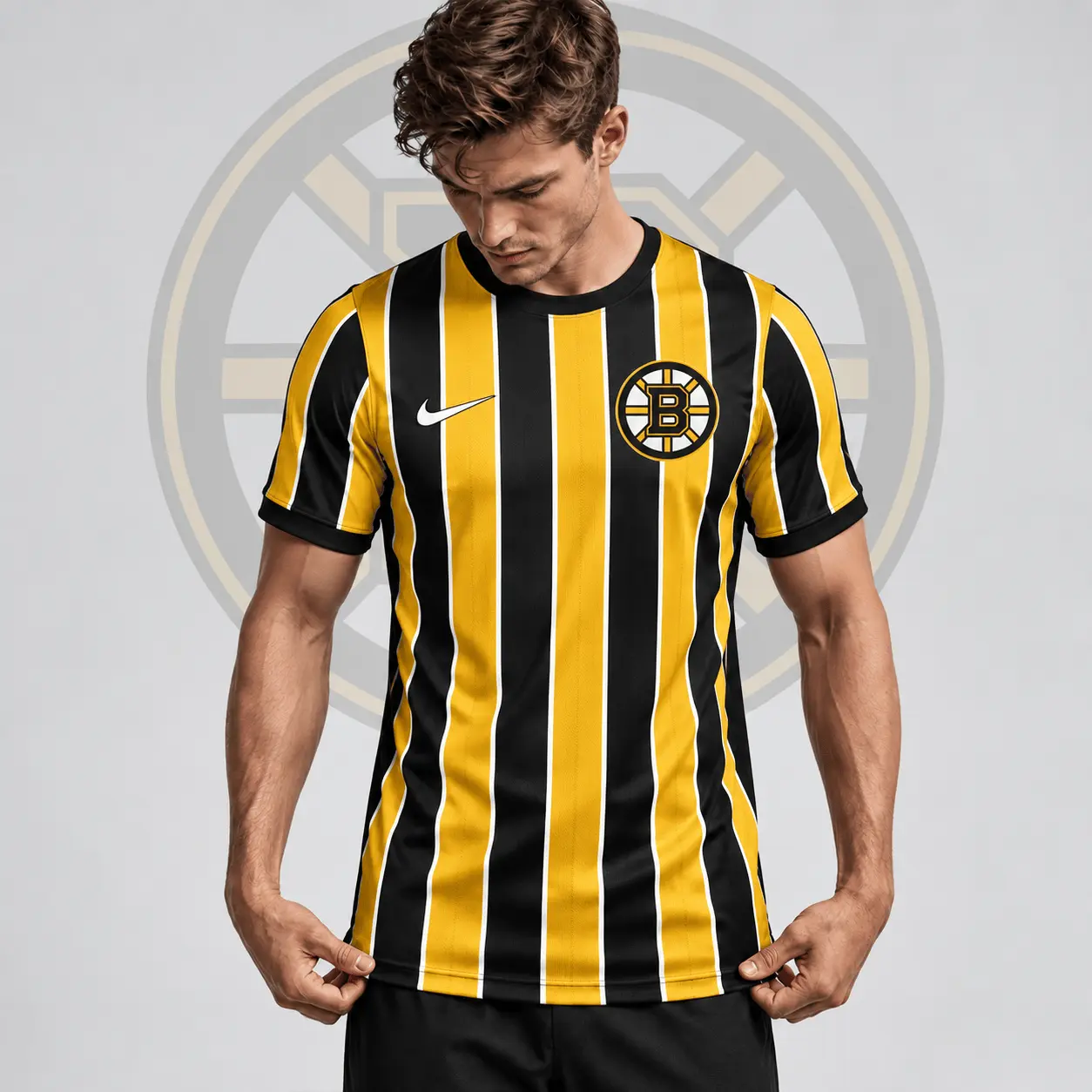 Boston Bruins | Premium NHL Vintage Vertical Stripe Performance T-Shirt NDN