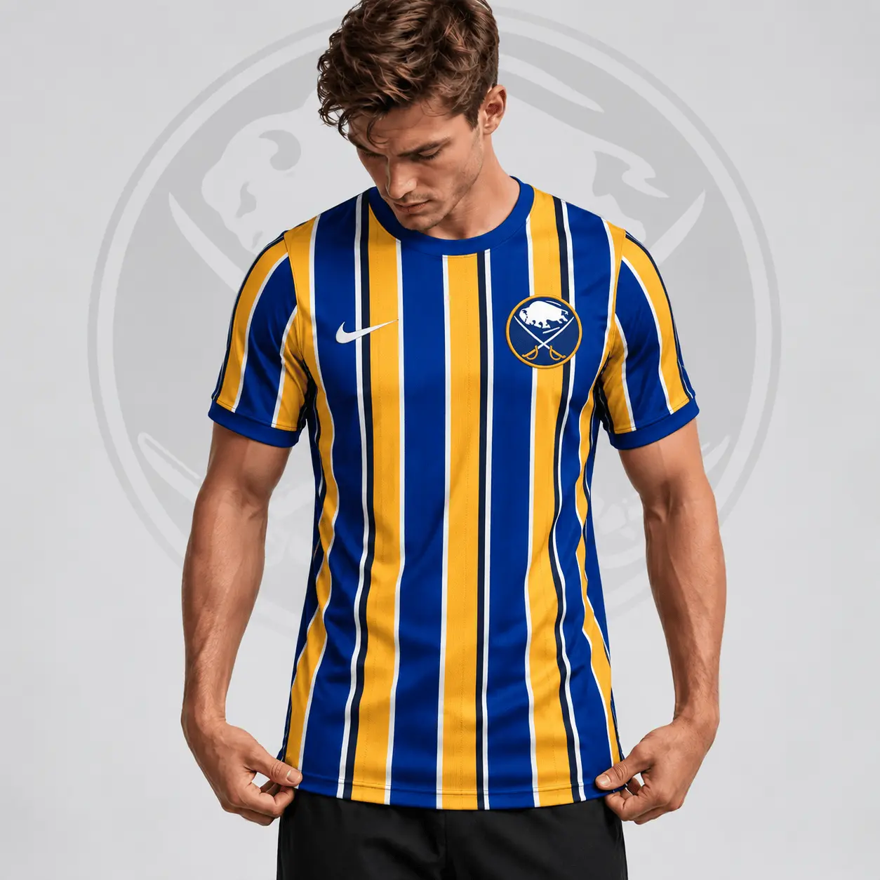 Buffalo Sabres | Premium NHL Vintage Vertical Stripe Performance T-Shirt NDN